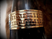 Viking Saxon Celtic Stamped Brass Bracelet Arm Ring Cuff
