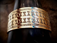 Viking Saxon Celtic Stamped Brass Bracelet Arm Ring Cuff