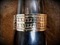 Viking Saxon Celtic Stamped Brass Bracelet Arm Ring Cuff