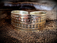 Viking Saxon Celtic Stamped Brass Bracelet Arm Ring Cuff