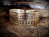 Viking Saxon Celtic Stamped Brass Bracelet Arm Ring Cuff