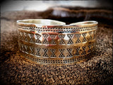 Viking Saxon Celtic Stamped Brass Bracelet Arm Ring Cuff