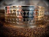 Viking Saxon Celtic Stamped Brass Bracelet Arm Ring Cuff