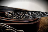 Viking Saxon Celtic Leather Belt with Pewter Buckle and Strap End
