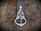 Viking Saxon Celtic Leather Belt with Pewter Buckle and Strap End