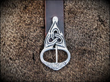 Viking Saxon Celtic Leather Belt with Pewter Buckle and Strap End