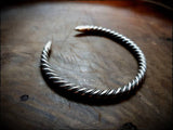 Viking Saxon Sterling Silver Twisted Bracelet Arm Ring