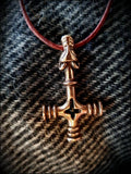 Viking Wolf Cross Hammer Mjölnir Pendant Necklace