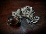 Sterling Silver Viking Visby Lens Gotland Glass Sphere with Chain