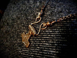 Bronze Raven Mjolnir Thors Hammer from Skane with Viking Knit Chain