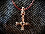 Viking Wolf Cross Hammer Mjölnir Pendant Necklace