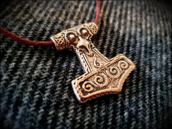 Bronze Raven Mjolnir Thors Hammer from Skane