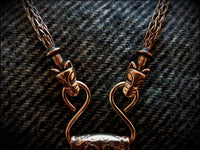 Bronze Raven Mjolnir Thors Hammer from Skane with Viking Knit Chain
