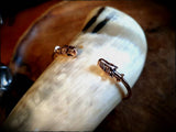 Viking Bronze or Silver Wolf Head Bracelet Bangle Arm Ring