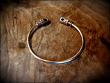 Viking Bronze or Silver Wolf Head Bracelet Bangle Arm Ring