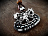 Sterling Silver Danish Viking Dragon Ship Pendant