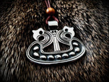 Sterling Silver Danish Viking Dragon Ship Pendant