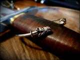 Viking Bronze or Silver Wolf Head Bracelet Bangle Arm Ring
