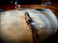 Viking Bronze Wolf Head Bracelet Bangle Arm Ring