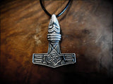 Norse Viking Raven Head Thors Hammer Mjolnir Pendant