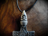 Norse Viking Raven Head Thors Hammer Mjolnir Pendant