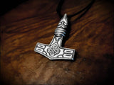 Norse Viking Raven Head Thors Hammer Mjolnir Pendant