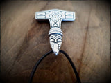 Sterling Silver Raven Mjolnir Thors Hammer