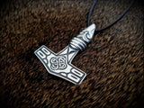 Sterling Silver Raven Mjolnir Thors Hammer