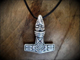 Sterling Silver Raven Mjolnir Thors Hammer