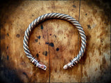 Viking Bear Head Twisted Bronze Bracelet Arm Ring