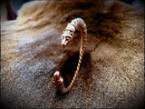Viking Bear Head Twisted Bronze Bracelet Arm Ring