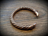 Viking Raven Head Twisted Bronze Bracelet Arm Ring