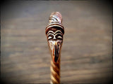 Viking Raven Head Twisted Bronze Bracelet Arm Ring