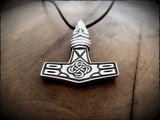 Sterling Silver Raven Mjolnir Thors Hammer