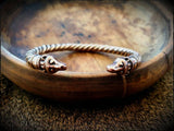 Viking Bear Head Twisted Bronze Bracelet Arm Ring