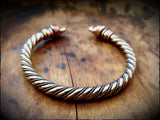 Viking Bear Head Twisted Bronze Bracelet Arm Ring
