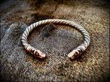 Viking Bear Head Twisted Bronze Bracelet Arm Ring