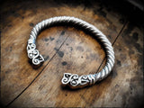 Sterling Silver Viking Wolf Bracelet Arm Ring