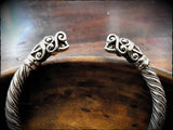 Sterling Silver Viking Wolf Bracelet Arm Ring