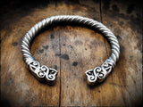 Sterling Silver Viking Wolf Bracelet Arm Ring