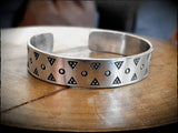 Viking Saxon Stamped Pewter Cuff Bracelet