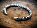 Sterling Silver Viking Raven Bracelet Arm Ring