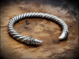 Sterling Silver Viking Raven Bracelet Arm Ring