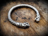 Sterling Silver Viking Wolf Bracelet Arm Ring