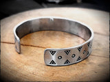 Viking Saxon Stamped Pewter Cuff Bracelet