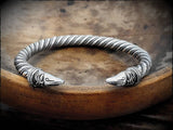 Sterling Silver Viking Raven Bracelet Arm Ring