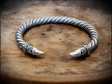 Sterling Silver Viking Raven Bracelet Arm Ring