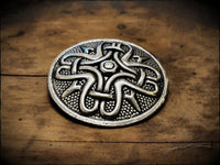 Viking Norse Pewter Circular Disc Brooch