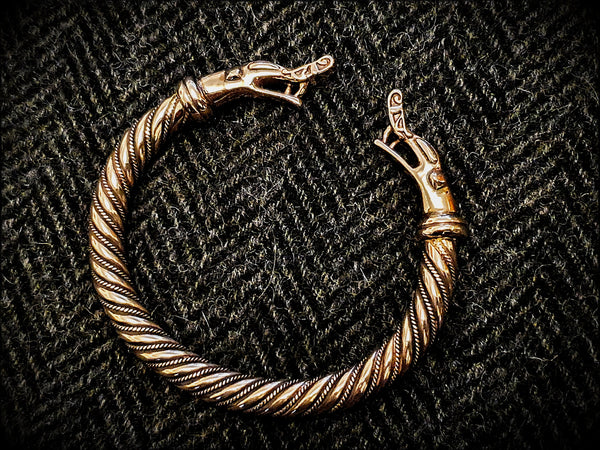 Bronze Viking Dragon Serpent Bracelet Arm Ring