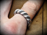 Viking Celtic Twisted Chunky Sterling Silver Ring Adjustable/Non-adjustable